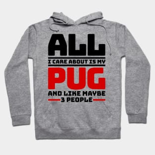 All I care about is my pug and like maybe 3 people Hoodie